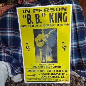 Vintage B.B. King Concert Poster in Yellow and Black